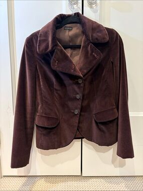 Searle Vintage Women's Velvet Tailored Blazer in Rich Chocolate Velvet Size 8